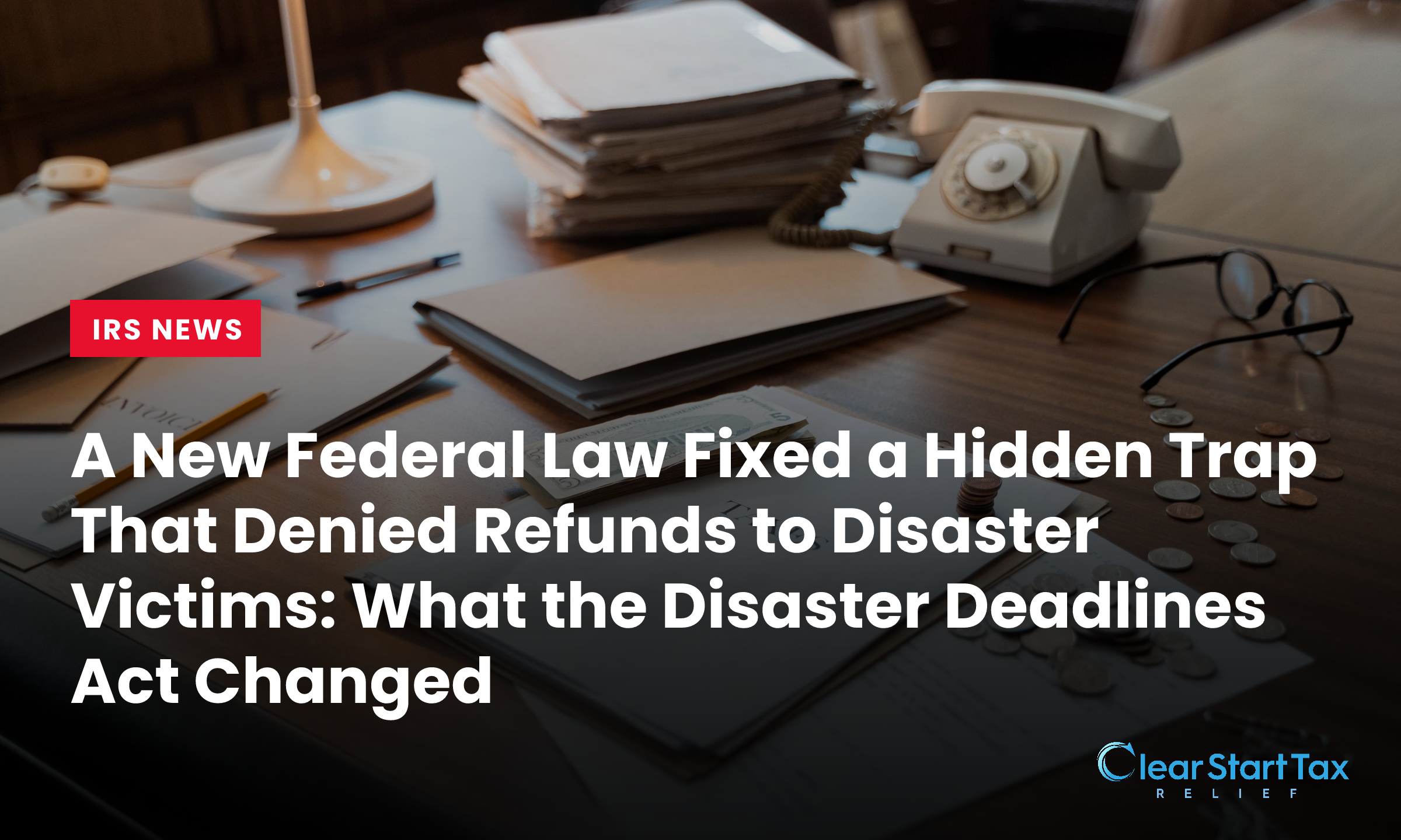 A New Federal Law Fixed a Hidden Trap That Denied Refunds to Disaster Victims: What the Disaster Deadlines Act Changed